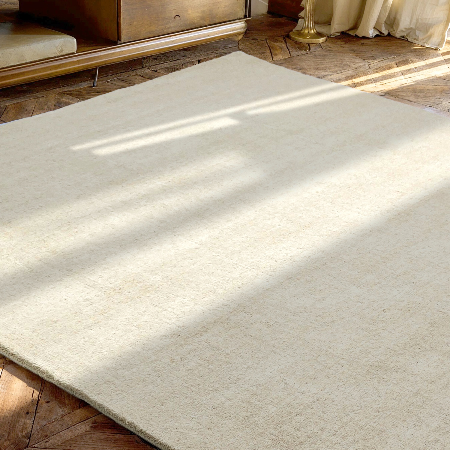 Wollteppich 'Rozen Handloom Wool Premium' - Weiß