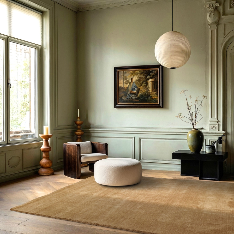 Wollteppich 'Rozen Handloom Wool Premium' - Beige