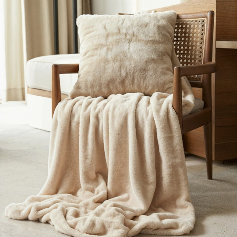 Tagesdecke 'Aranga Super Soft Throw' 130 x 170 cm – Beige