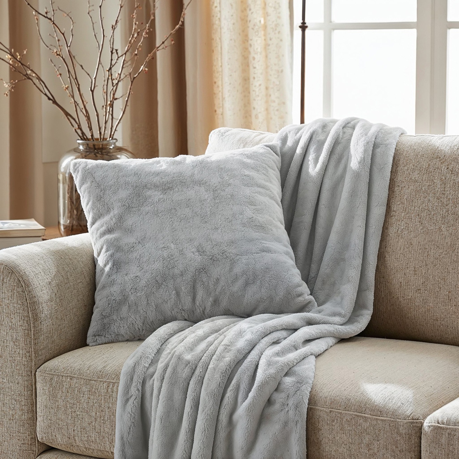 Kissenbezug 'Aranga Super Soft' 45 x 45 cm – Grau