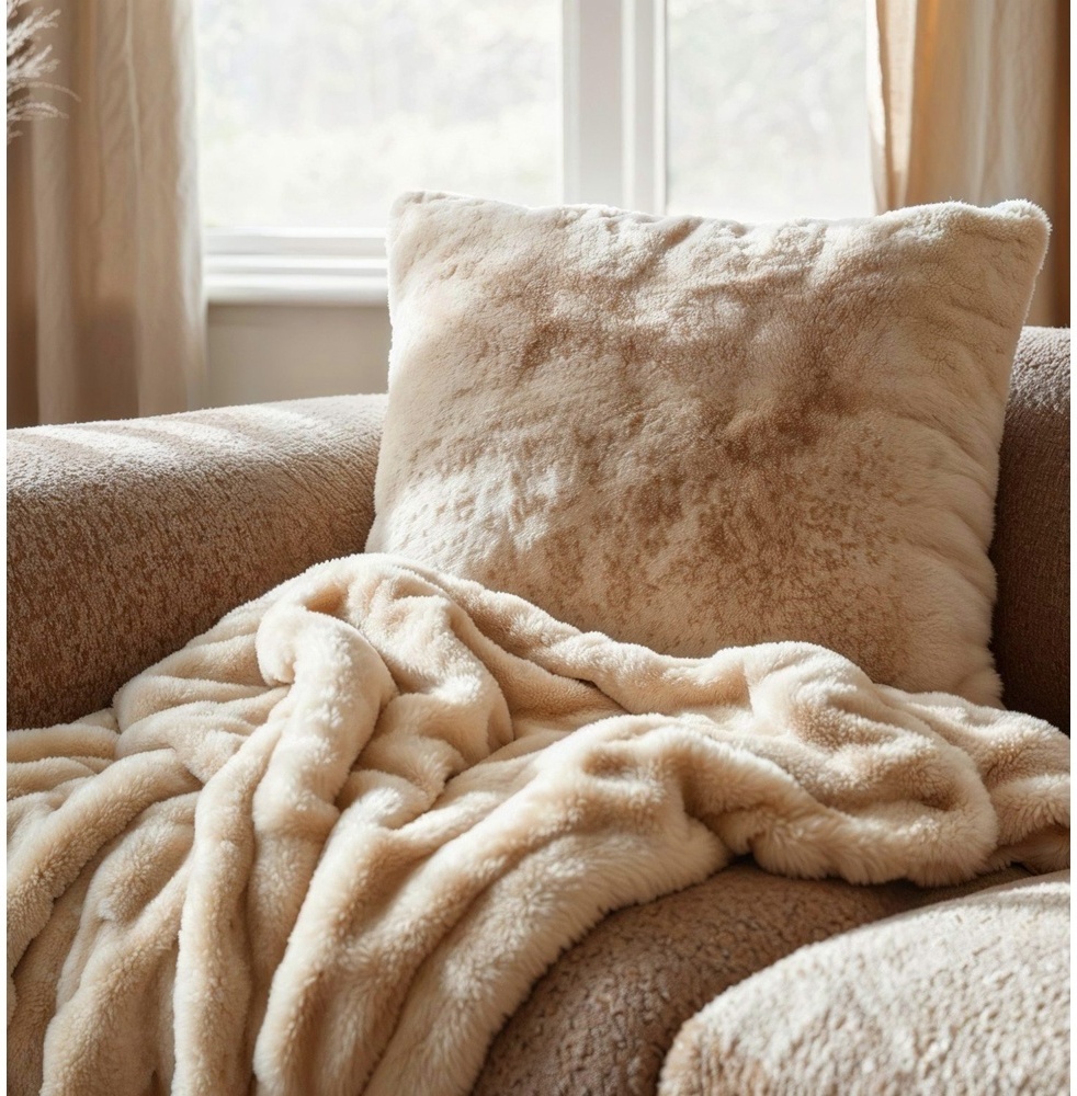 Tagesdecke 'Aranga Bubble Throw' 130 x 170 cm – Beige