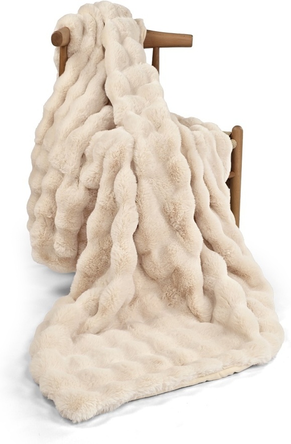 Tagesdecke 'Aranga Bubble Throw' 130 x 170 cm – Beige