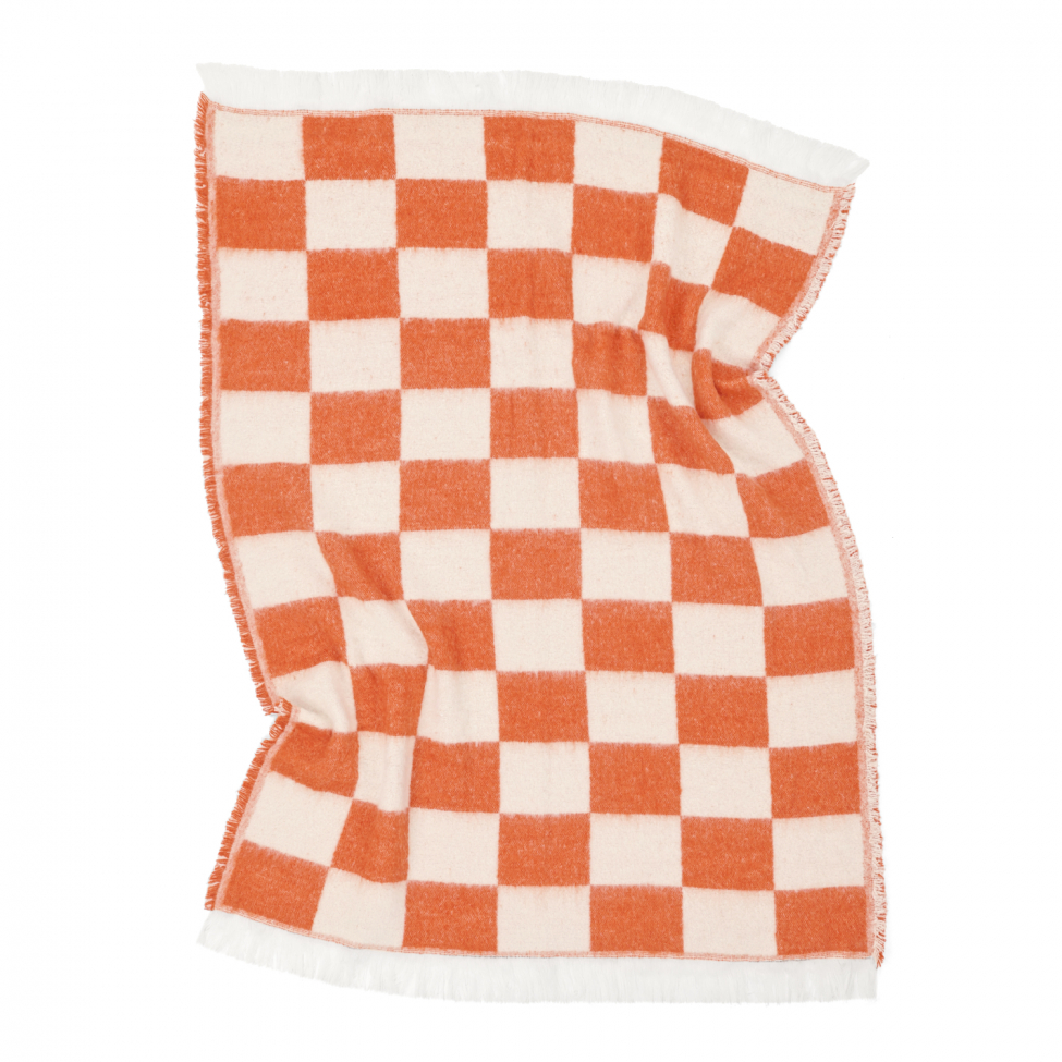 Karostoff 'Audrey Check' 130 x 170 cm – Rosa/Weiß