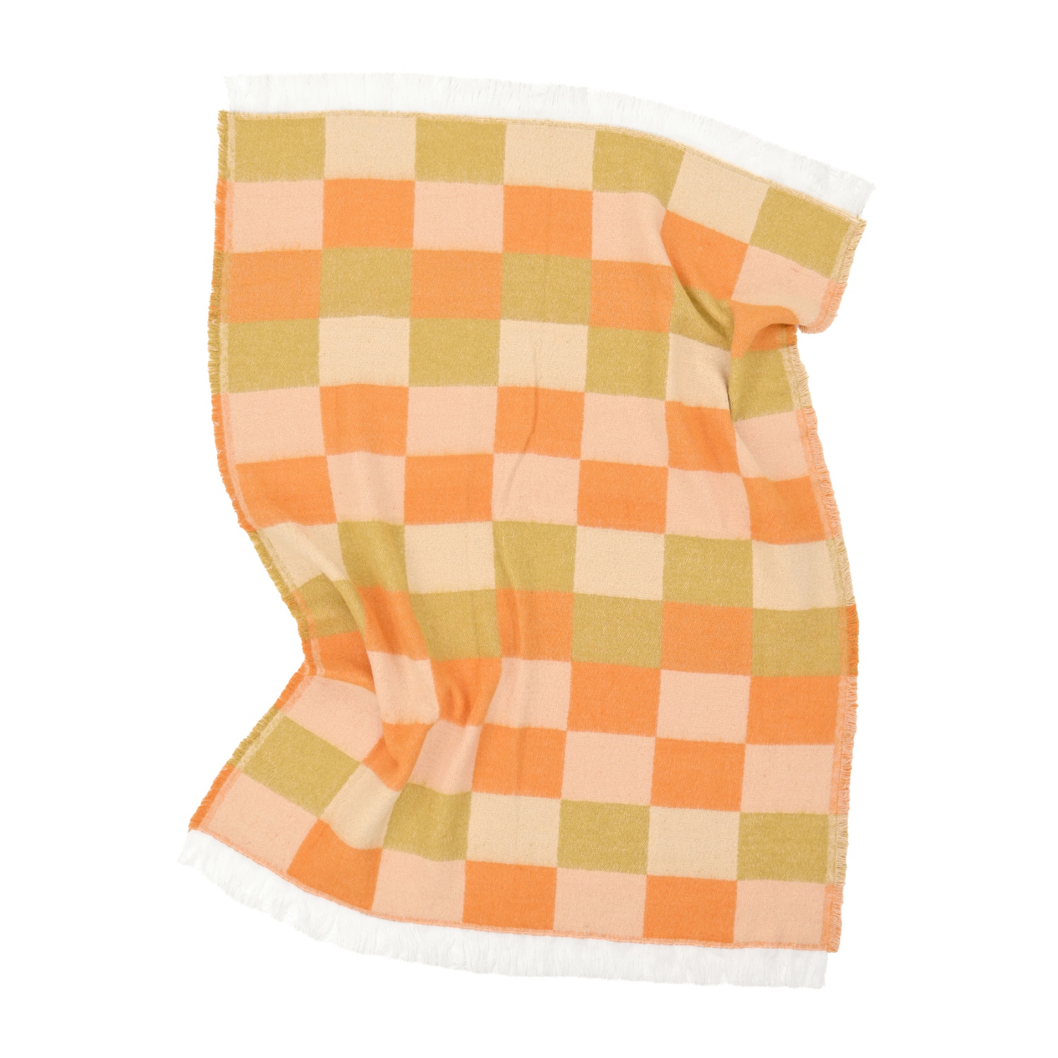 Karostoff 'Audrey Check' 130 x 170 cm – Beige/Gelb/Orange