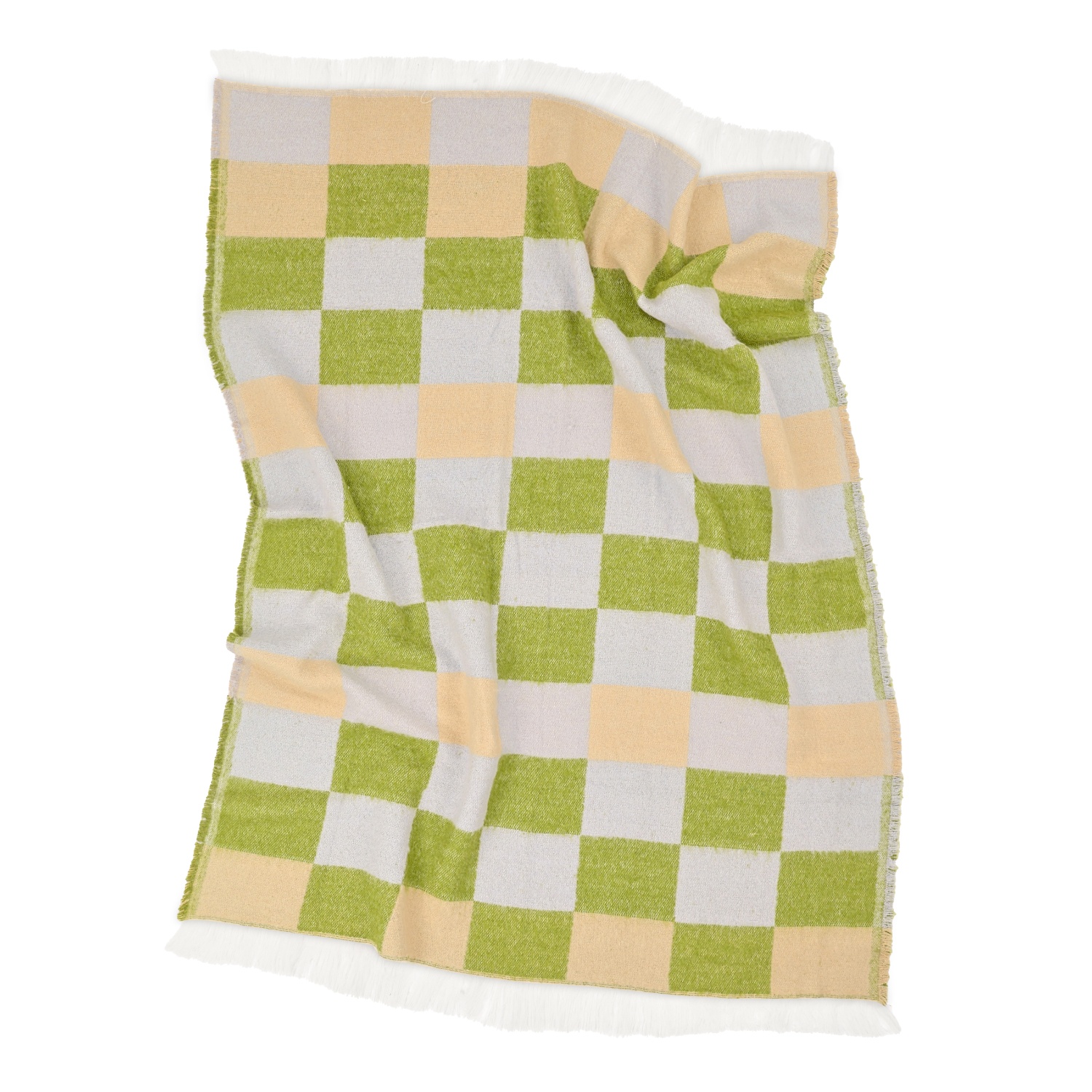 Karostoff 'Audrey Check' 130x170cm – Beige/Grün/Lila