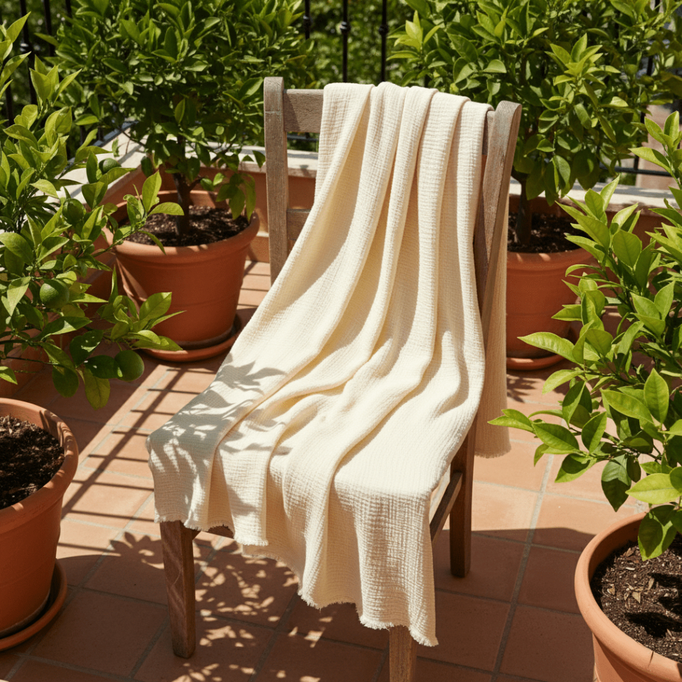 Musselindecke 'Dorena' 130 x 170 cm – Weiß