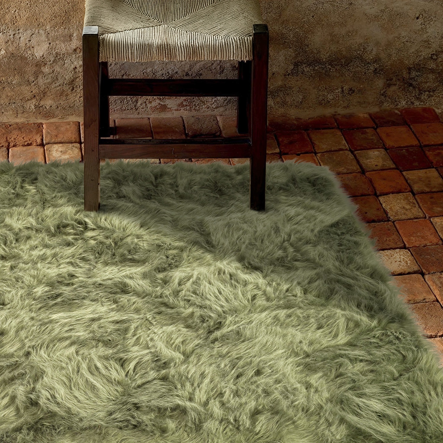 Rya Rug 'Sohar' - Grün