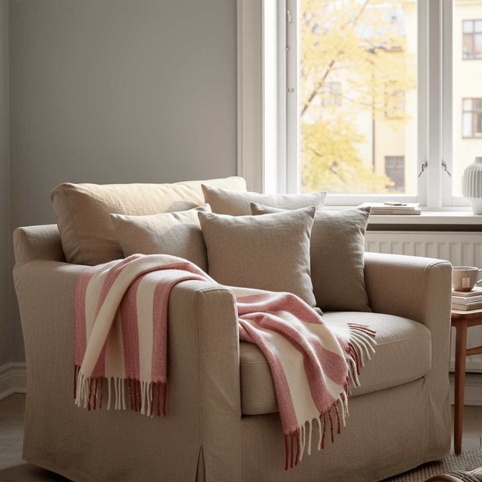 Karomuster 'Beatriz Stripe' 130 x 170 cm – Rot/Weiß