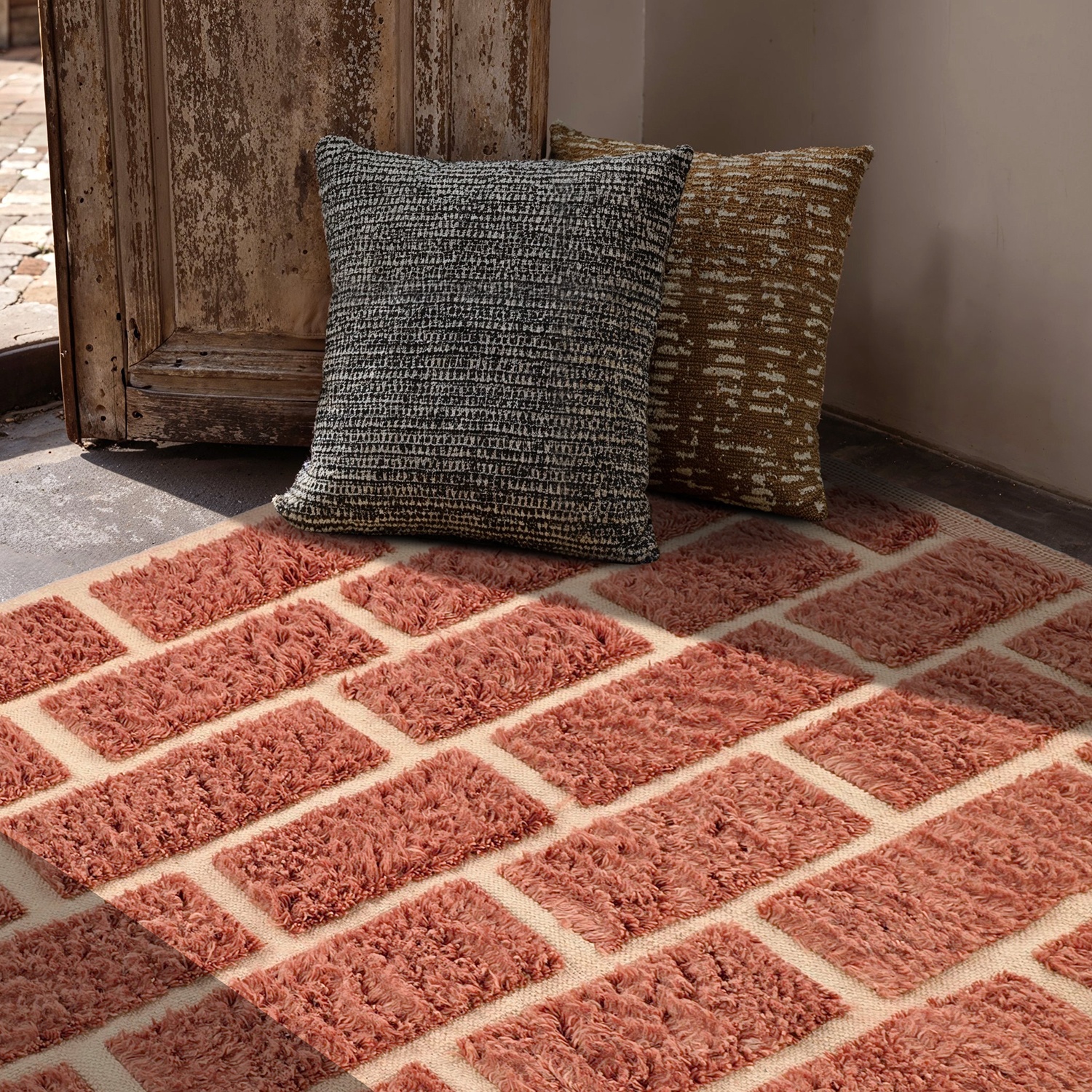 Teppich 'Leknes handgewebte Wolle' - Terrakotta