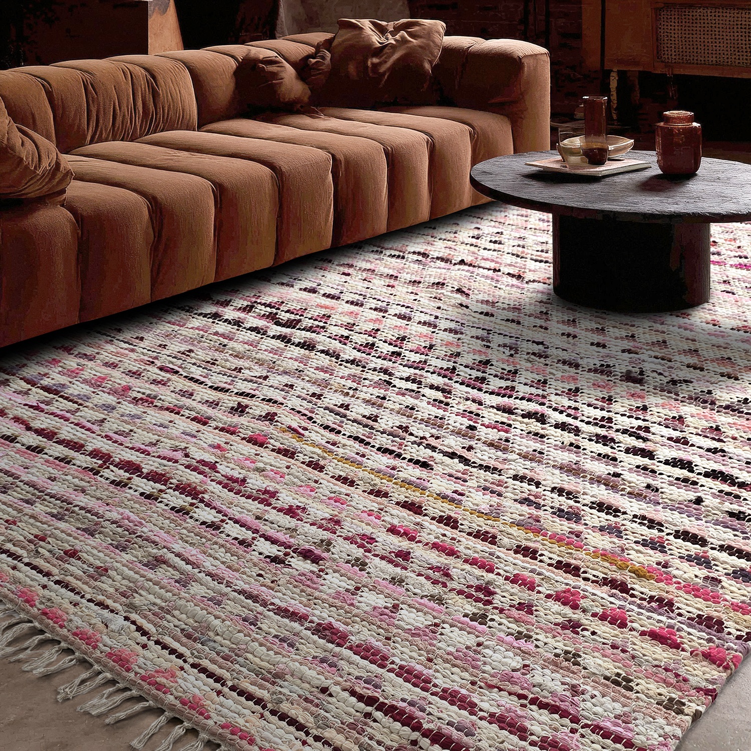Flickenteppich 'Lindby' - Mehrfarbig/Rosa