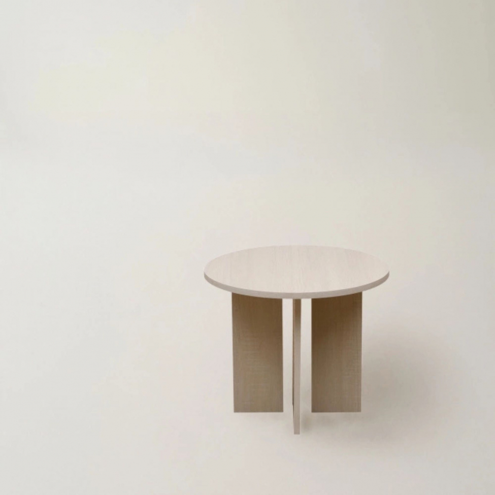 Couchtisch 'Créme' Rund 55 cm - Weiß pigmentiert