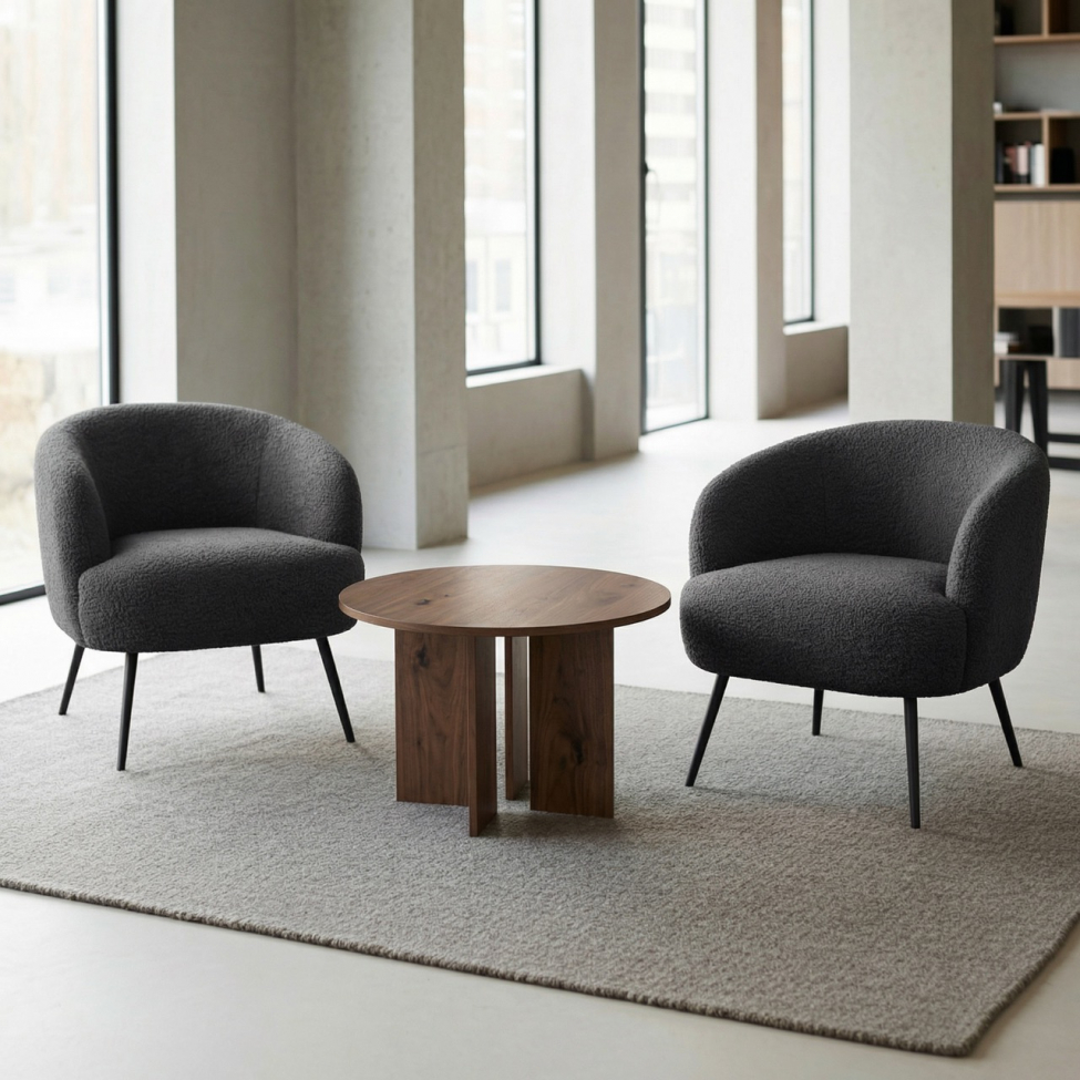 Couchtisch 'Créme' Rund 75cm - Walnuss