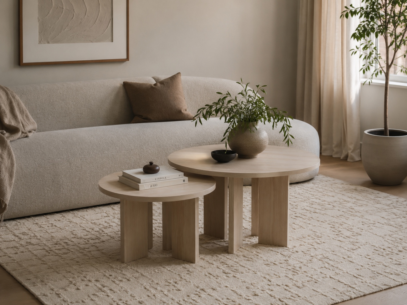 Couchtisch 'Créme' Rund 75cm - Natur