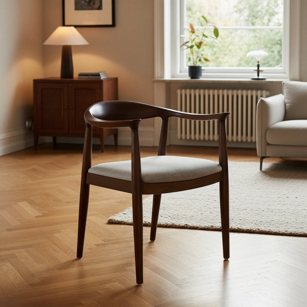 Stuhl 'Asche' - Nussbaum/Grau