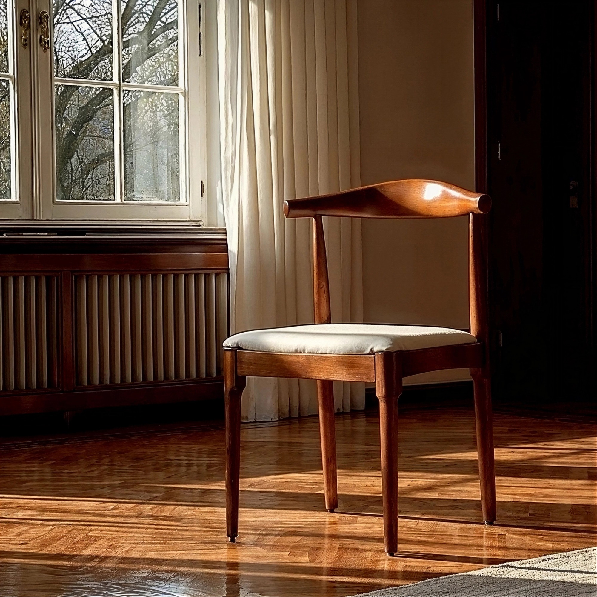 Stuhl 'Fager' - Nussbaum/Beige