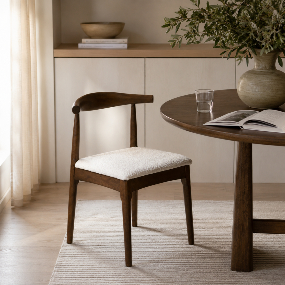 Stuhl 'Fager' - Nussbaum/Beige