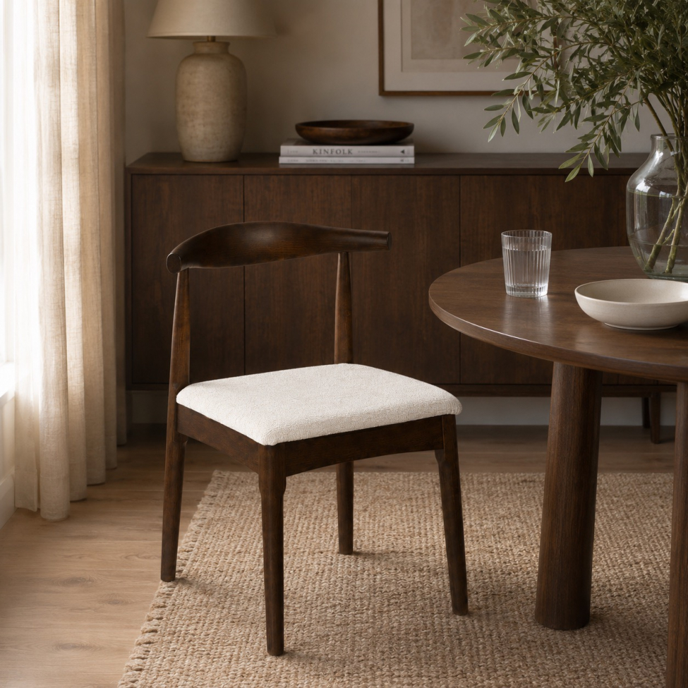 Stuhl 'Fager' - Nussbaum/Beige