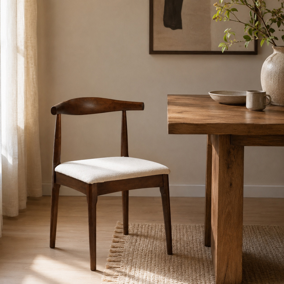 Stuhl 'Fager' - Nussbaum/Beige