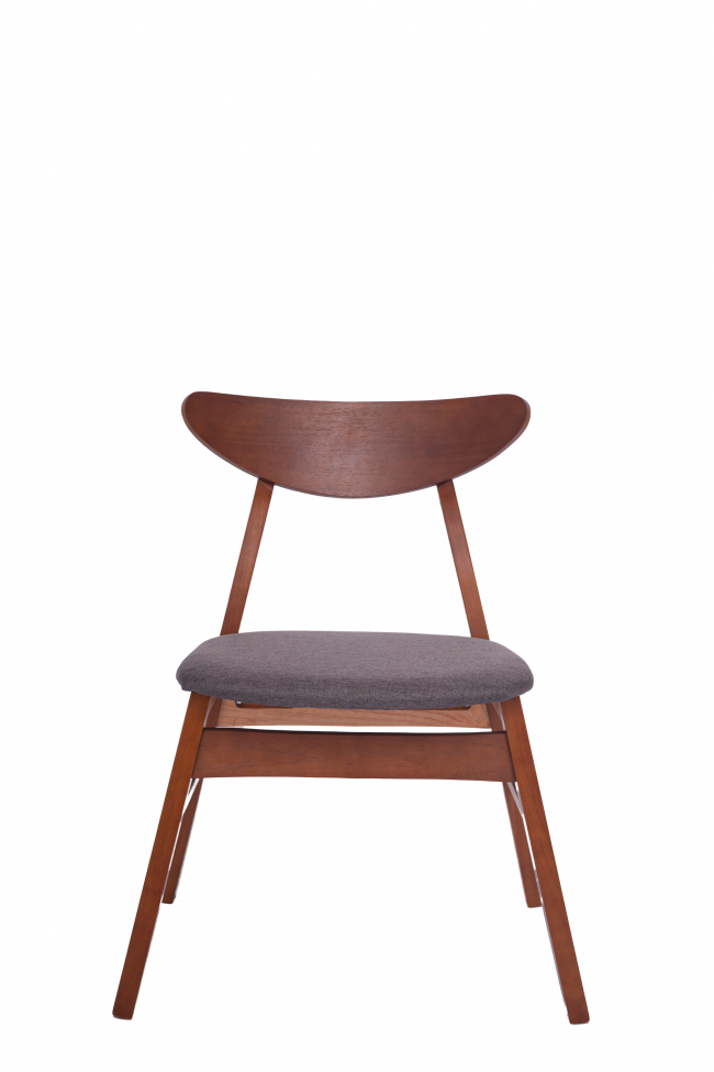 Stuhl 'Asta' - Walnuss/Dunkelgrau