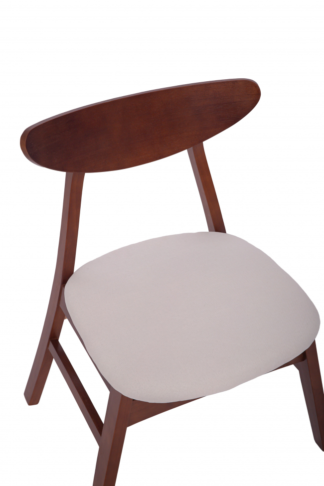 Stuhl 'Asta' - Walnuss/Weiß
