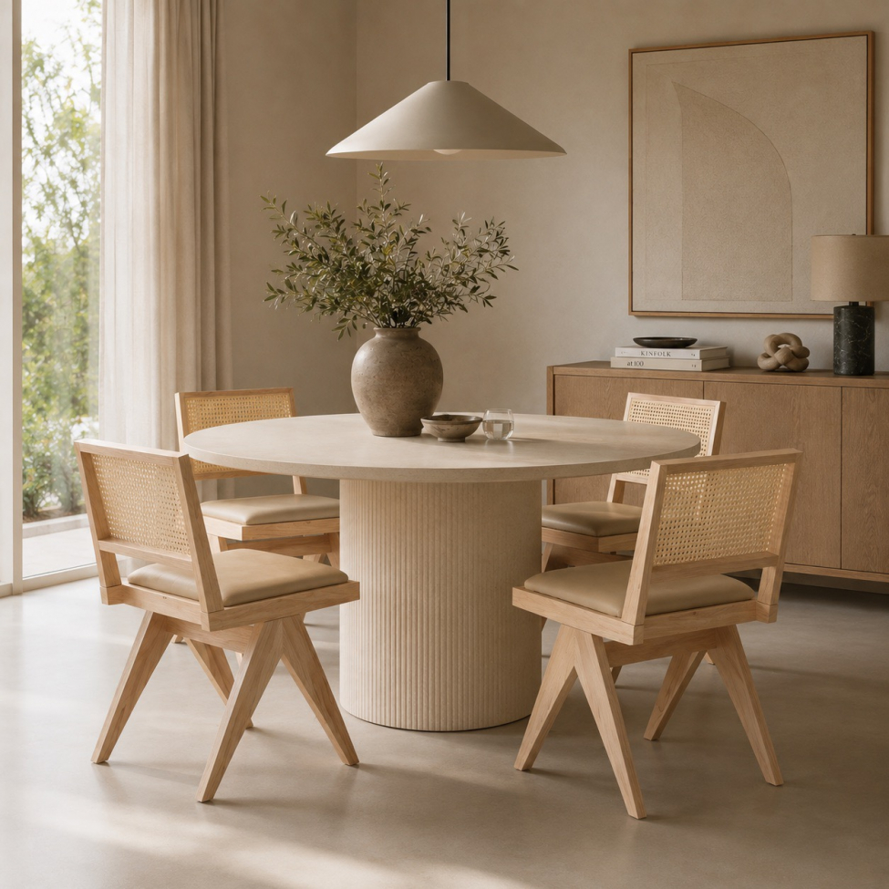 Barhocker 'Bistro' – Walnuss/Rattan