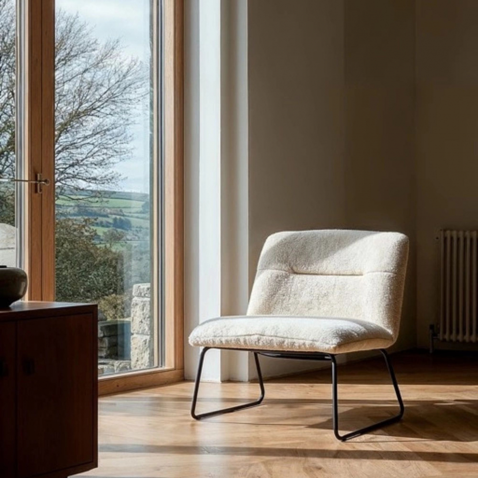 Sessel 'Chelsea' - Weiß/Teddy