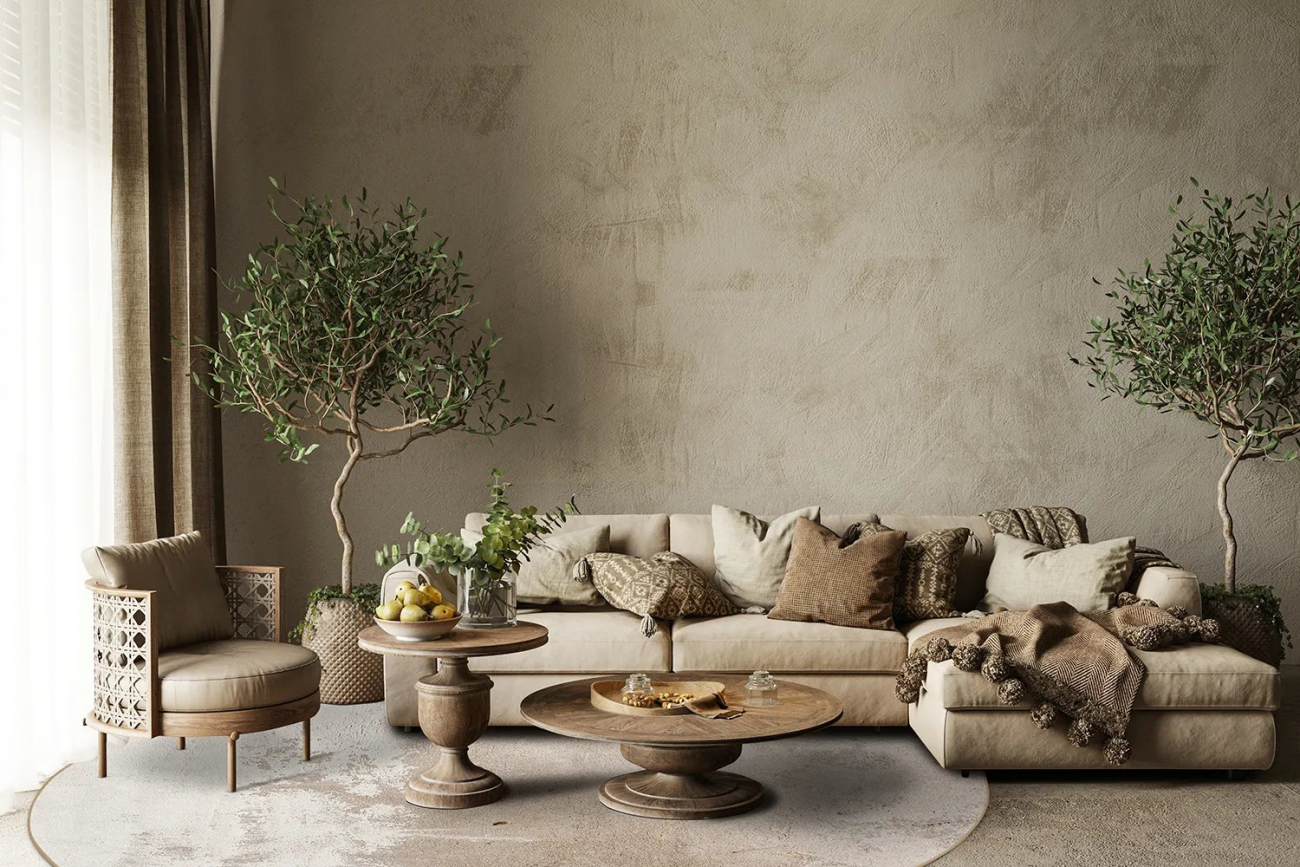 Runder Teppich 'Bornos' 200cm - Beige/Grau