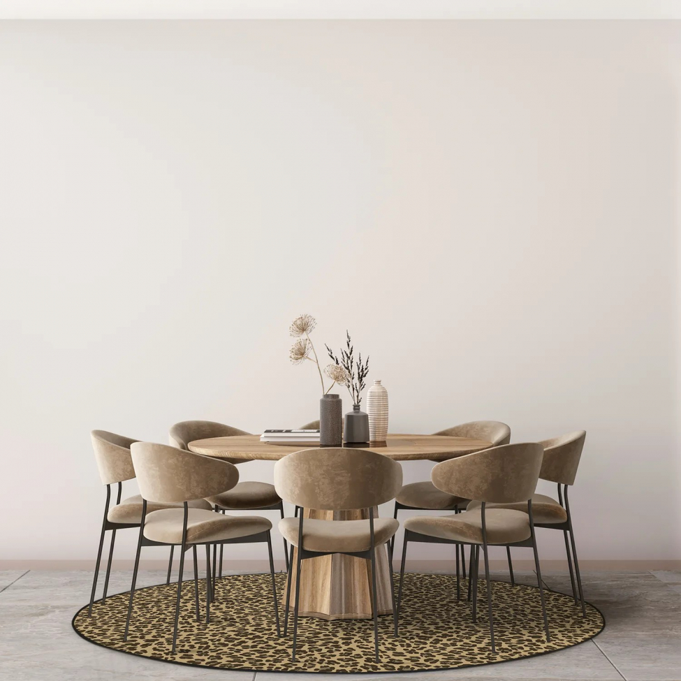 Runder Teppich 'Leopard' 200cm - Braun
