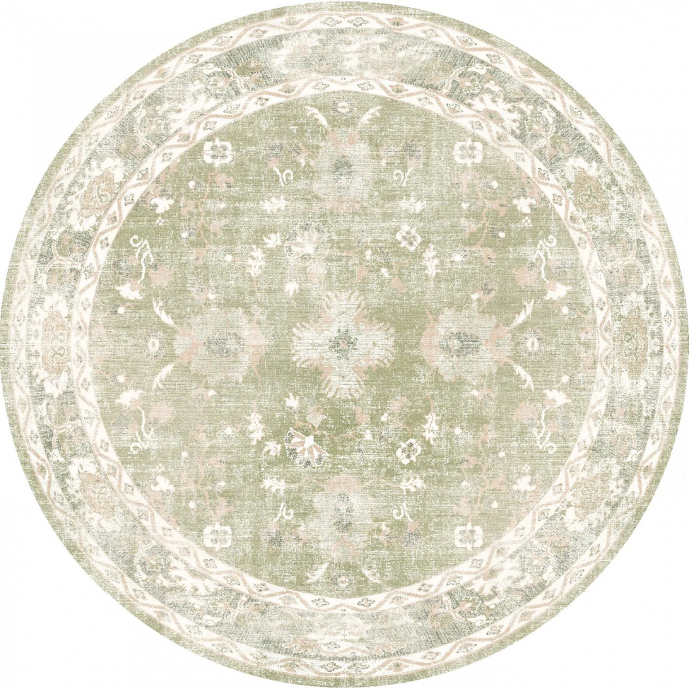 Runder Teppich 'Gombalia' 200cm - Hellgrün