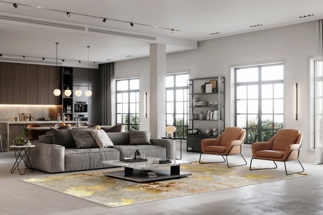 Wilton Teppich 'Elena' 80x250cm - Beige/Gold
