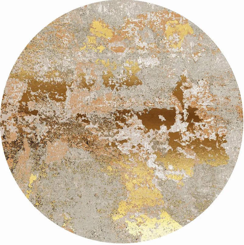Runder Teppich 'Elena' 120cm - Beige/Gold
