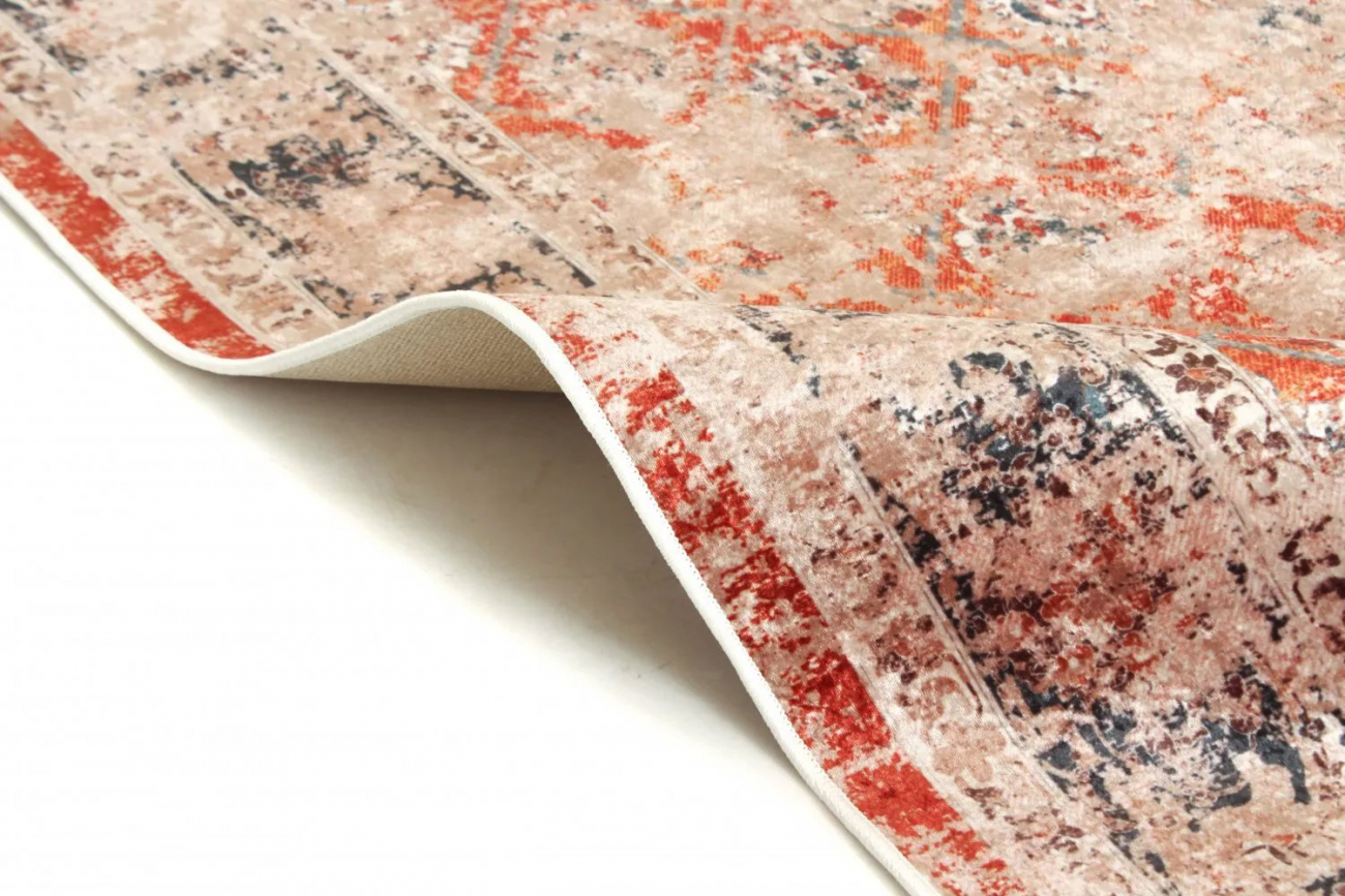 Runder Teppich 'Douz' 160cm - Rot/Mehrfarbig