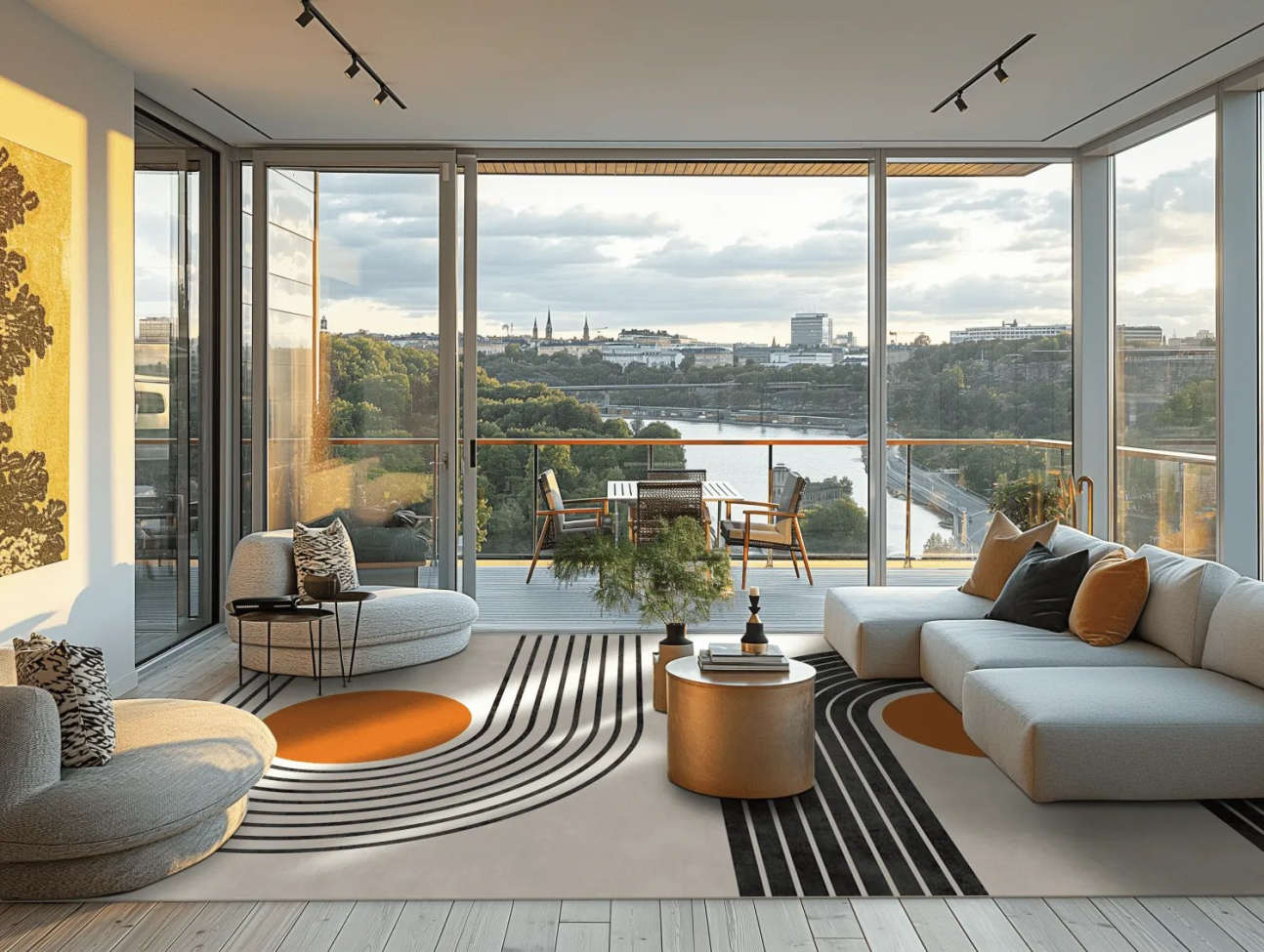 Wilton Teppich 'Moudania' 200x280cm - Beige/SchwarzOrange