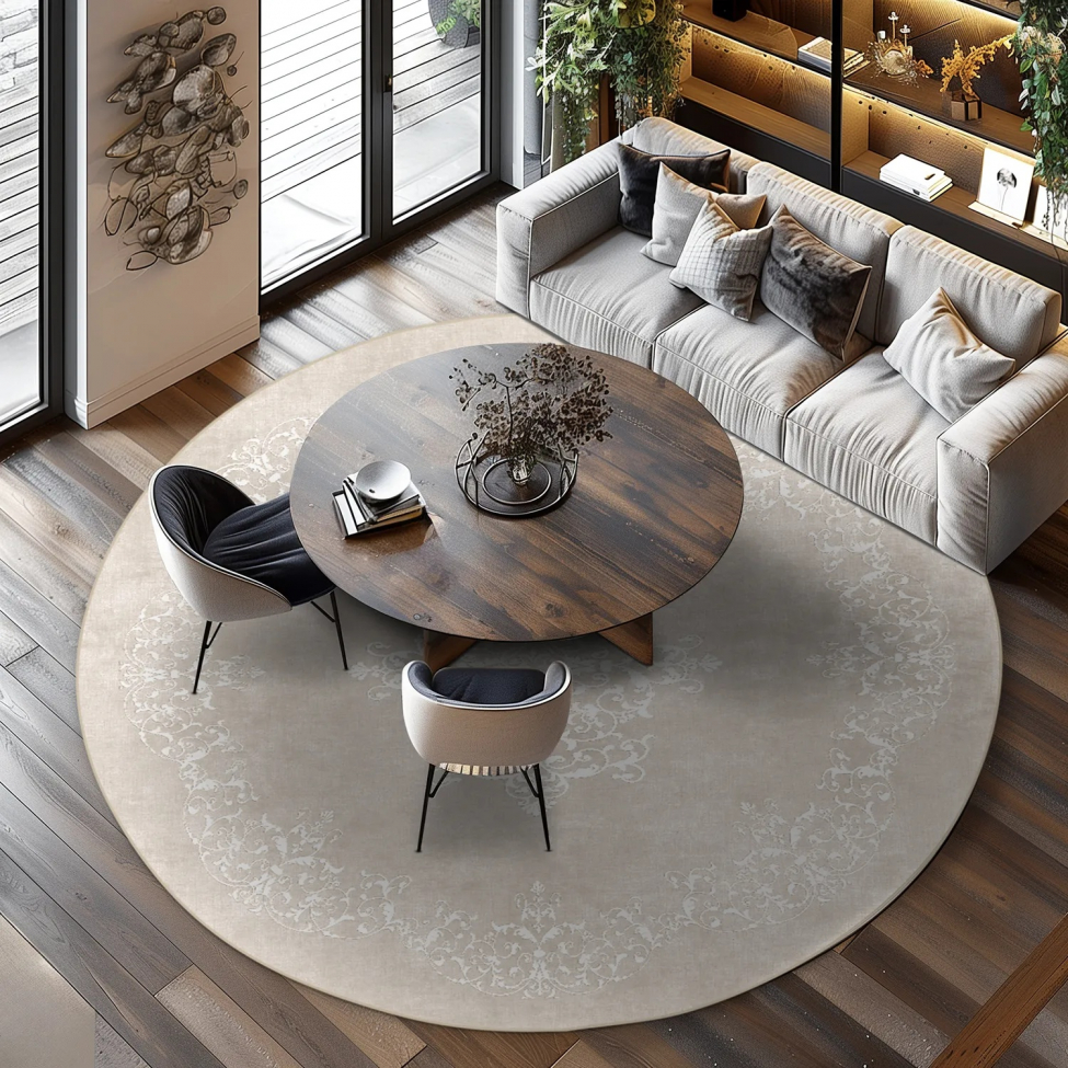 Runder Teppich 'Santi' 200cm - Beige/Weiß