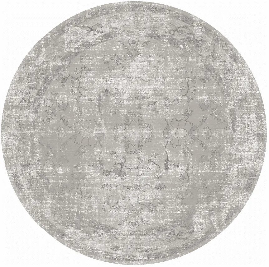Runder Teppich 'Gombalia' 240cm - Grau