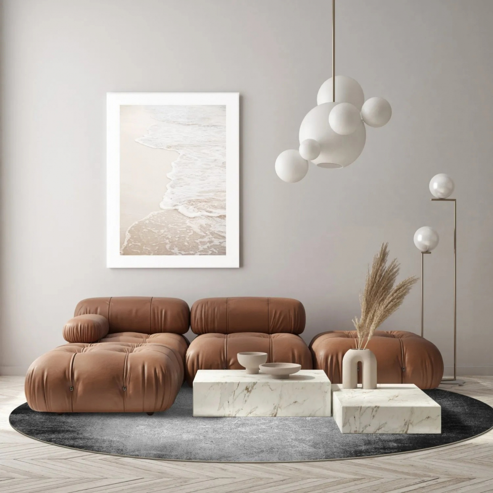 Runder Martt 'Megara' 120cm – Grau