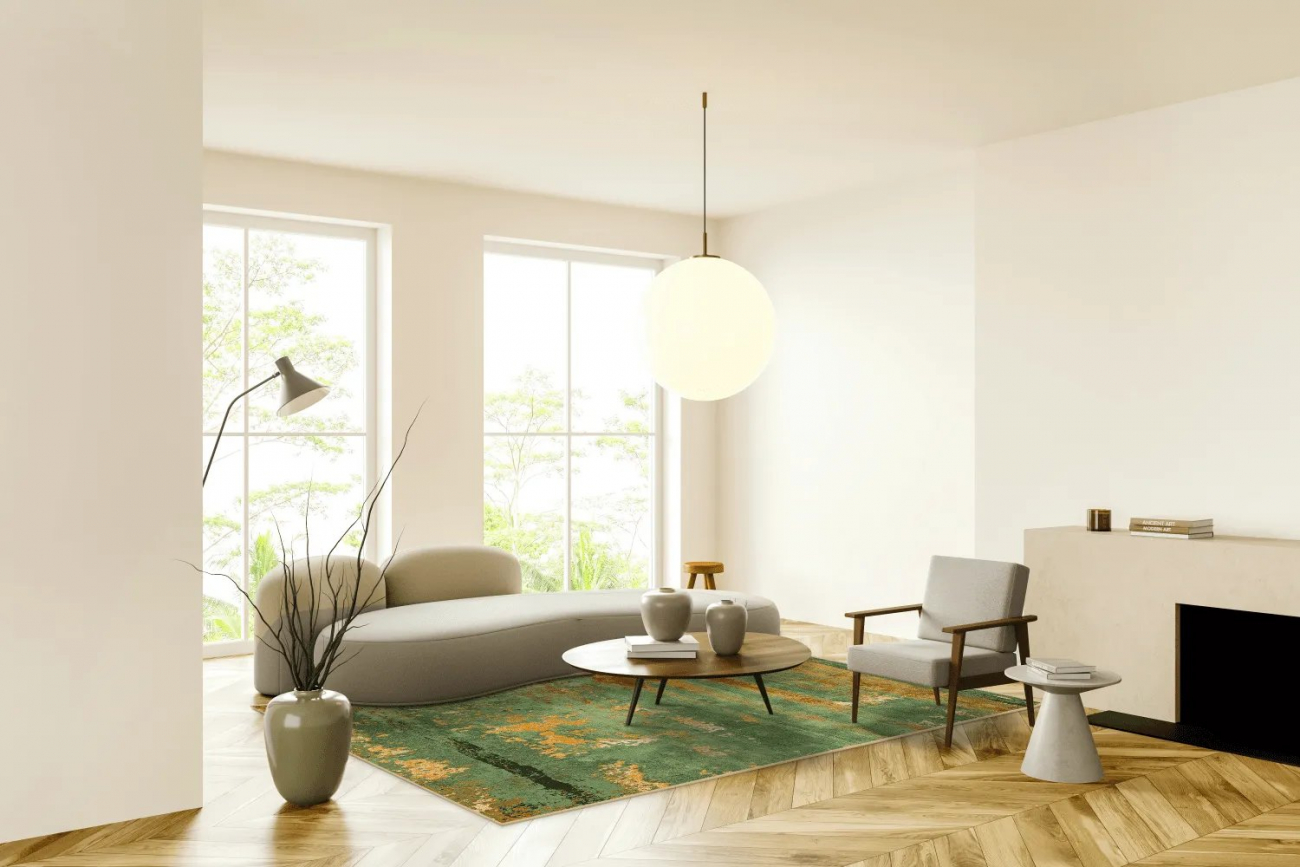 Wilton-Teppich 'Domont' 80x250cm – Grün