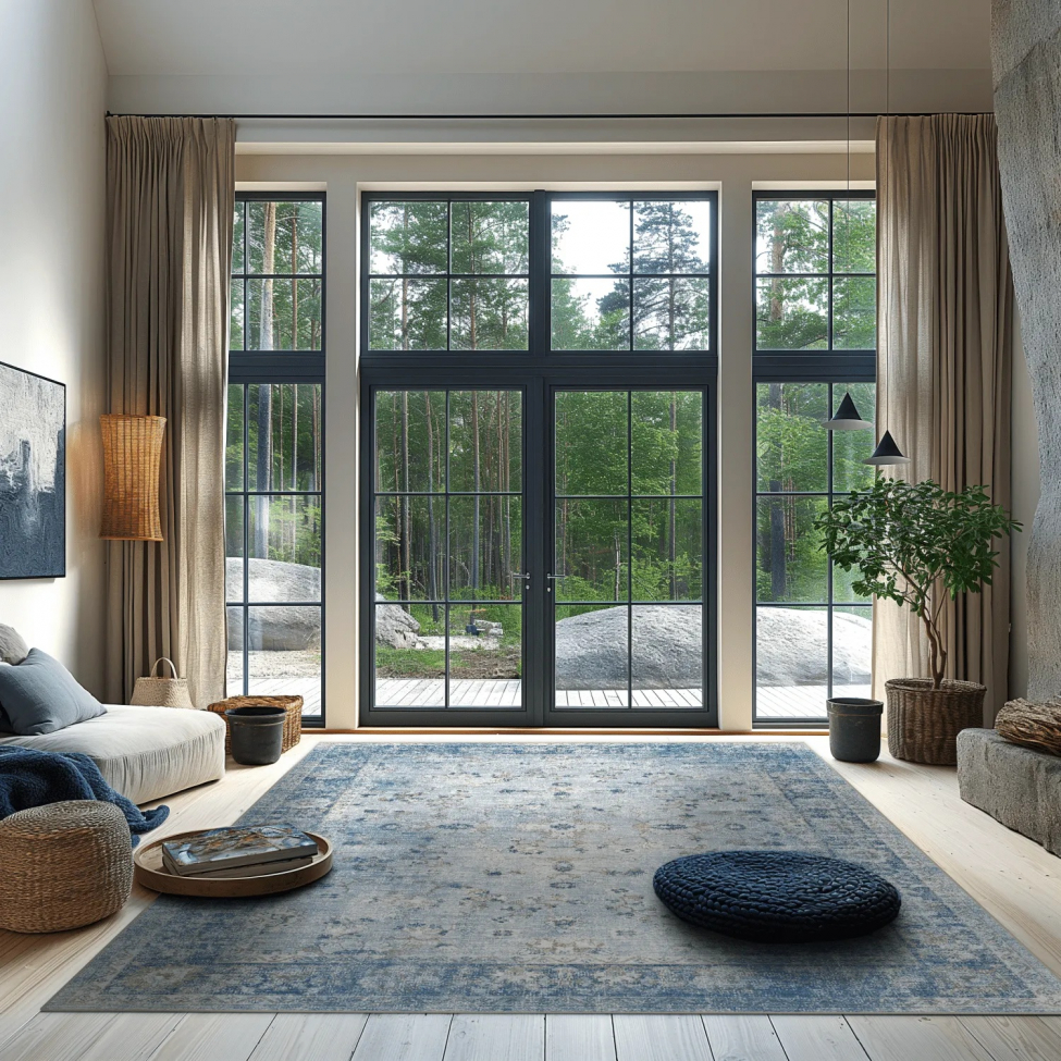 Wilton-Teppich 'Gombalia' 80x250 cm – Hellblau