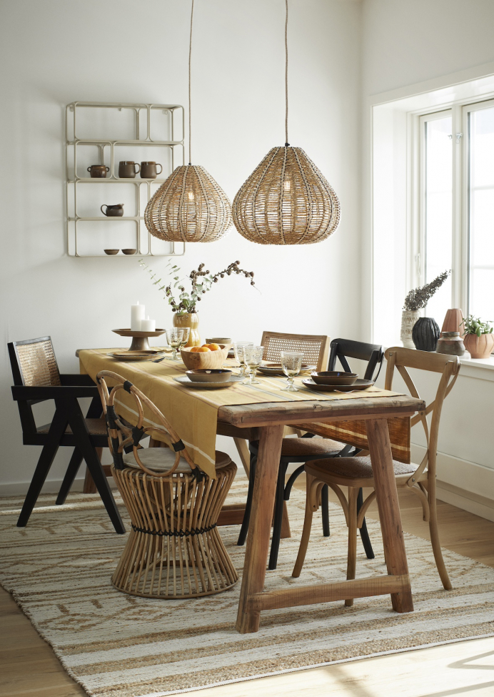 Esszimmerstuhl 'Rattan' - Schwarz