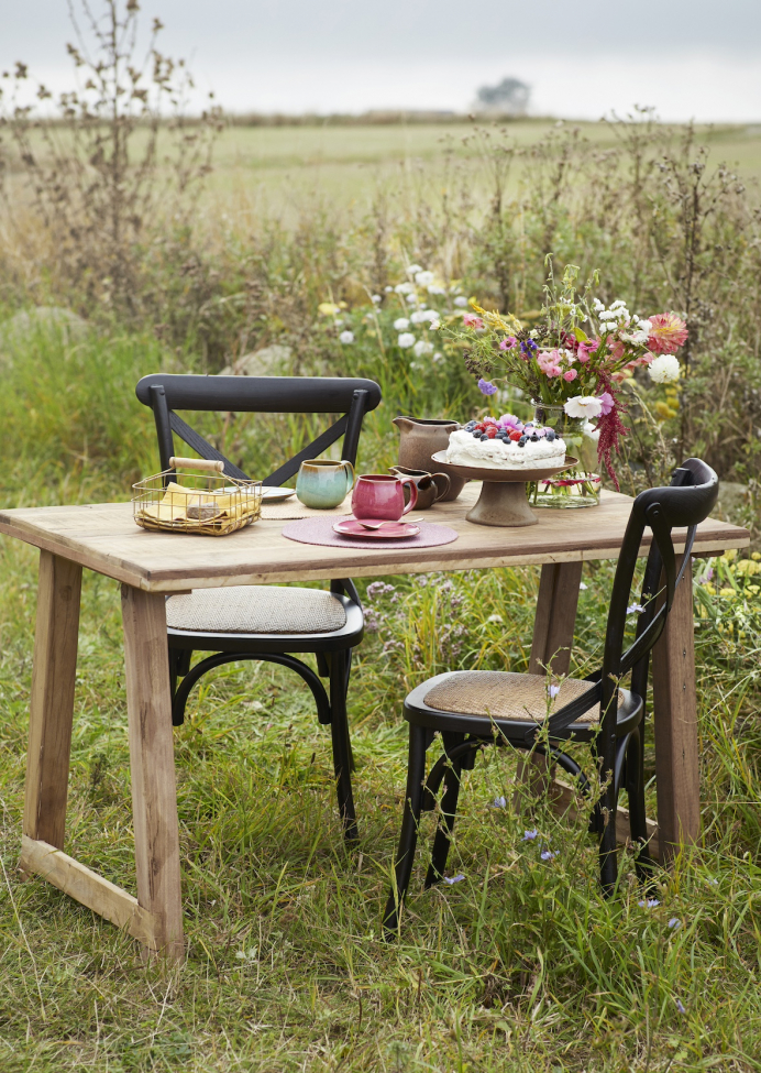 Esszimmerstuhl 'Rattan' - Schwarz