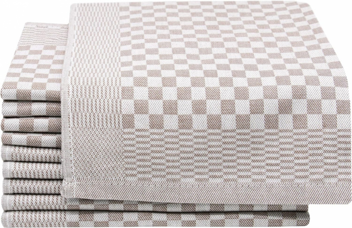 Kchentuch - Beige/Weiss in der Gruppe DEKORATION / Textilien / Handtcher & Bad bei Reforma (00000010-200-brown)