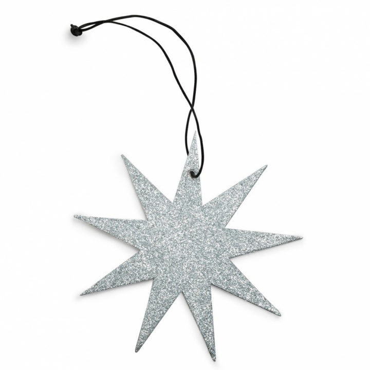 Christbaumsmmuck '9-Punkt Glitter Star' - Silber