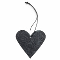 Christbaum Schmuck \'Glitter Heart Black\' - Schwarz