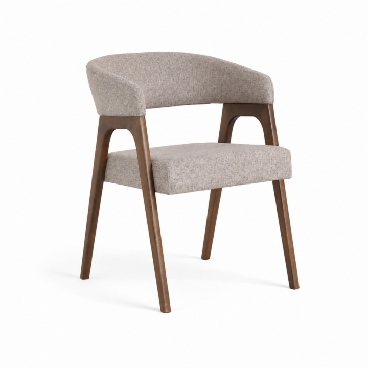 Stuhl \'Alba\' - Nussbaum/Greige in der Gruppe Möbel / Stühle und Polstermöbel / Stühle bei Reforma (071-walnut-beige)