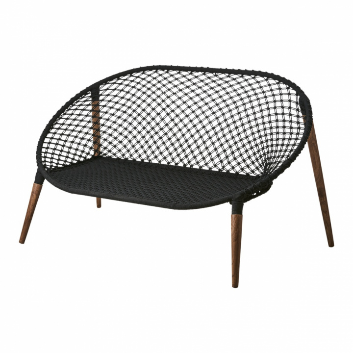 Sofa \'Elof\' - Makramee/schwarz in der Gruppe Möbel / Sofas / 2-sitzer sofas bei Reforma (084-016-60)