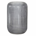 Vase \'Groove\' - Grau / Glas