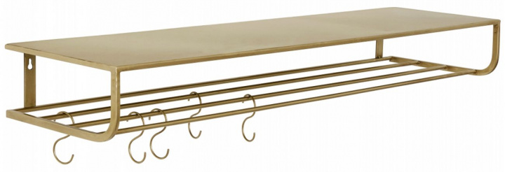 Hutablage L - Messing / 5 Haken