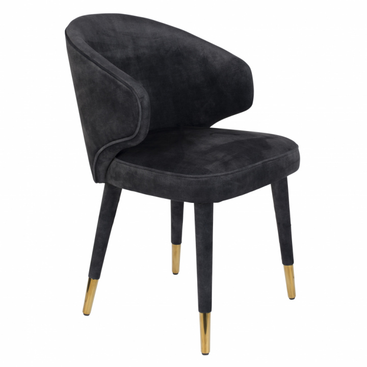 Stuhl 'Lunar' Velvet - Schwarz