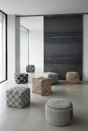 Hocker / Pouf - Rattan / Natur