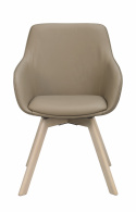 Sessel \'Alison\' Leder - Beige/weiß pigmentiert
